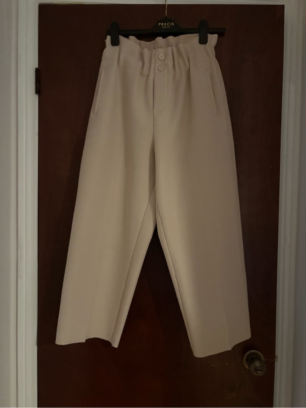 OAK + FORT Cream Cropped Wide-Leg Trousers